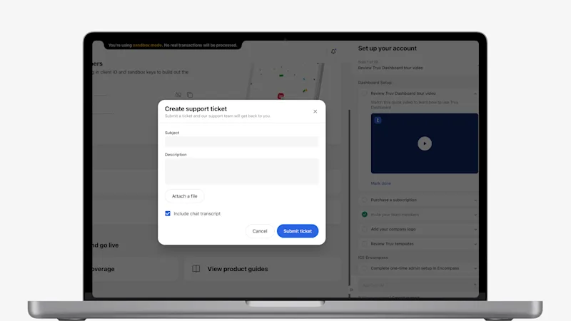 Opening a support ticket from Truv AI Chat