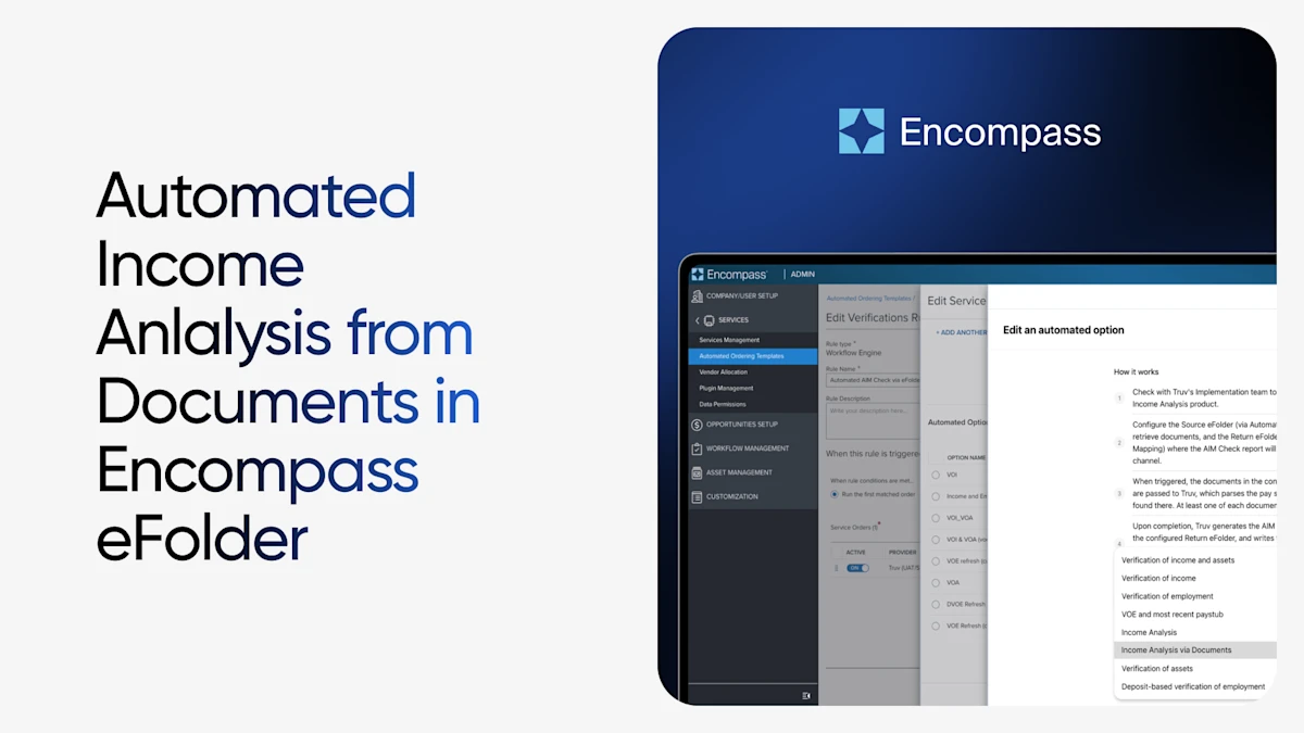 Automating Income Analysis via Documents is now live in Encompass