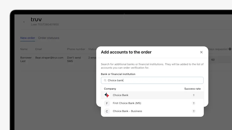 Encompass enhancements in the Truv New Order tab