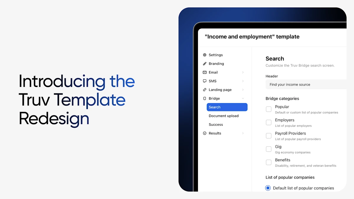 Now in the Truv Dashboard: A Redesigned Template Experience
