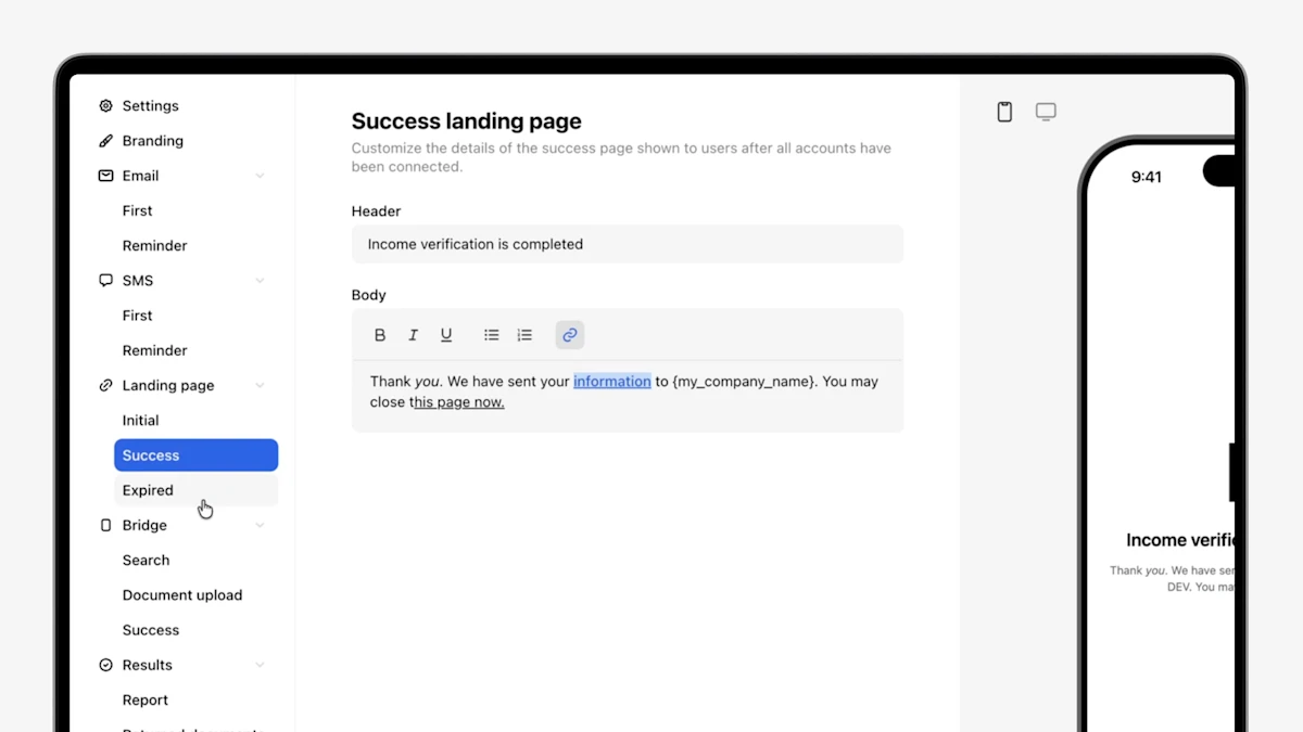 Rich text formatting on the orders landing page