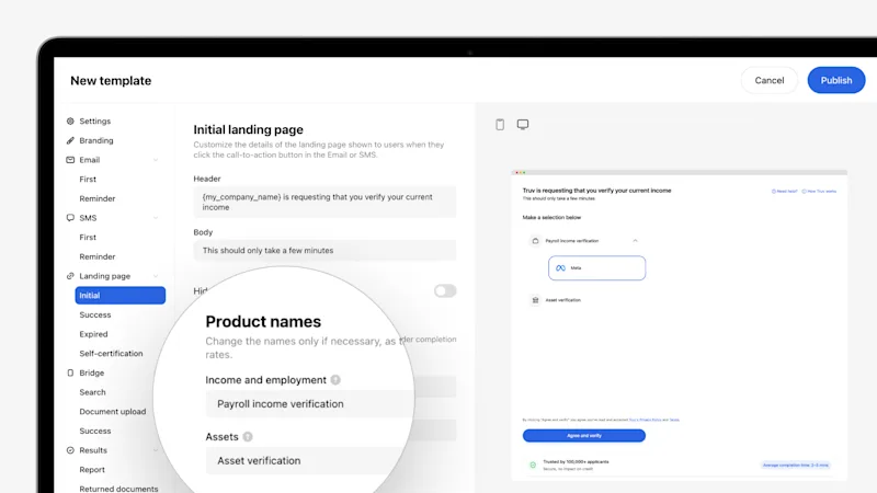 Truv Dashboard showing custom product names for multi-product orders