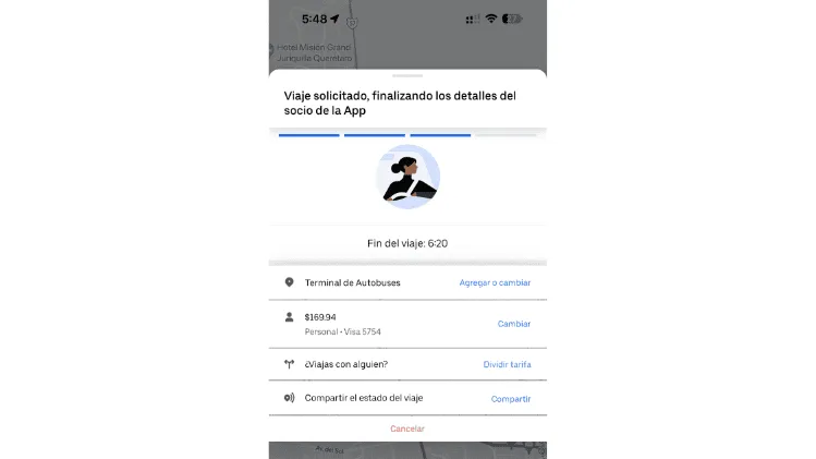 uber boton cancelar viaje