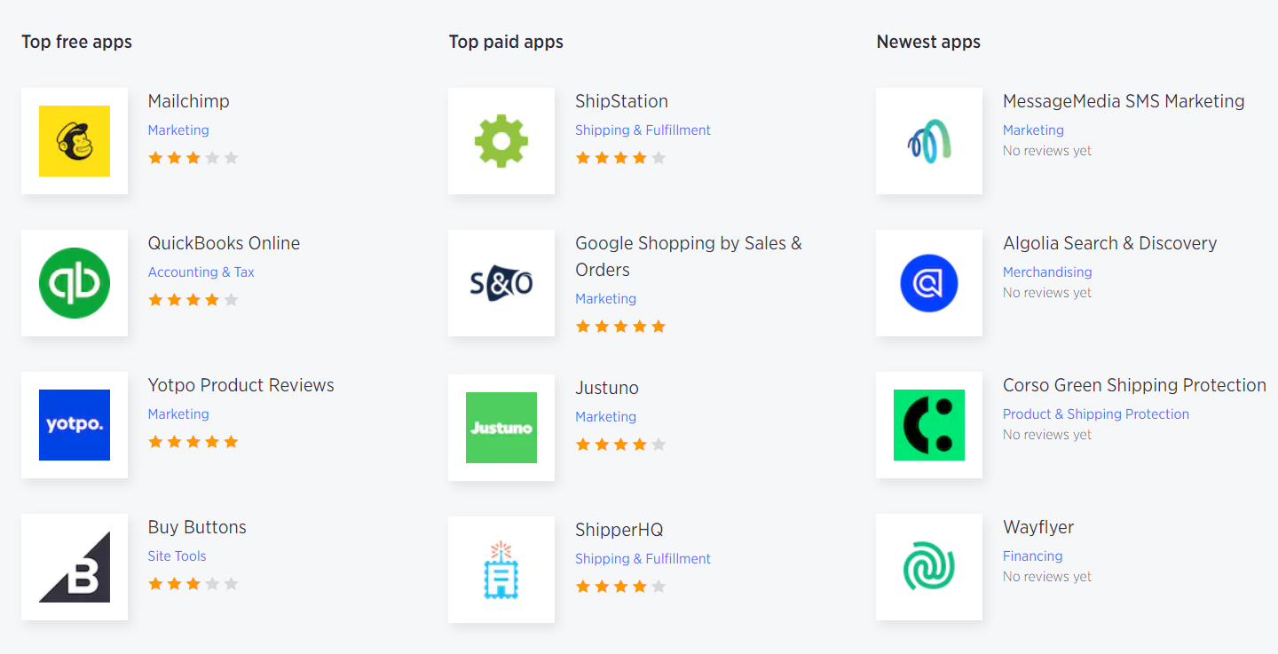 bigcommerce apps o plugins