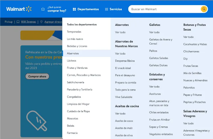 categorias walmart