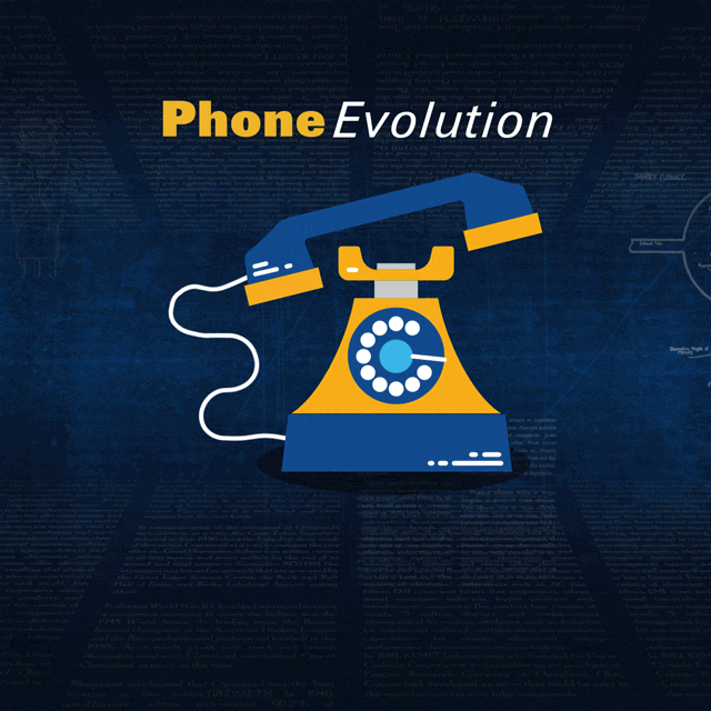 Animation showing the evolution of the telephone.