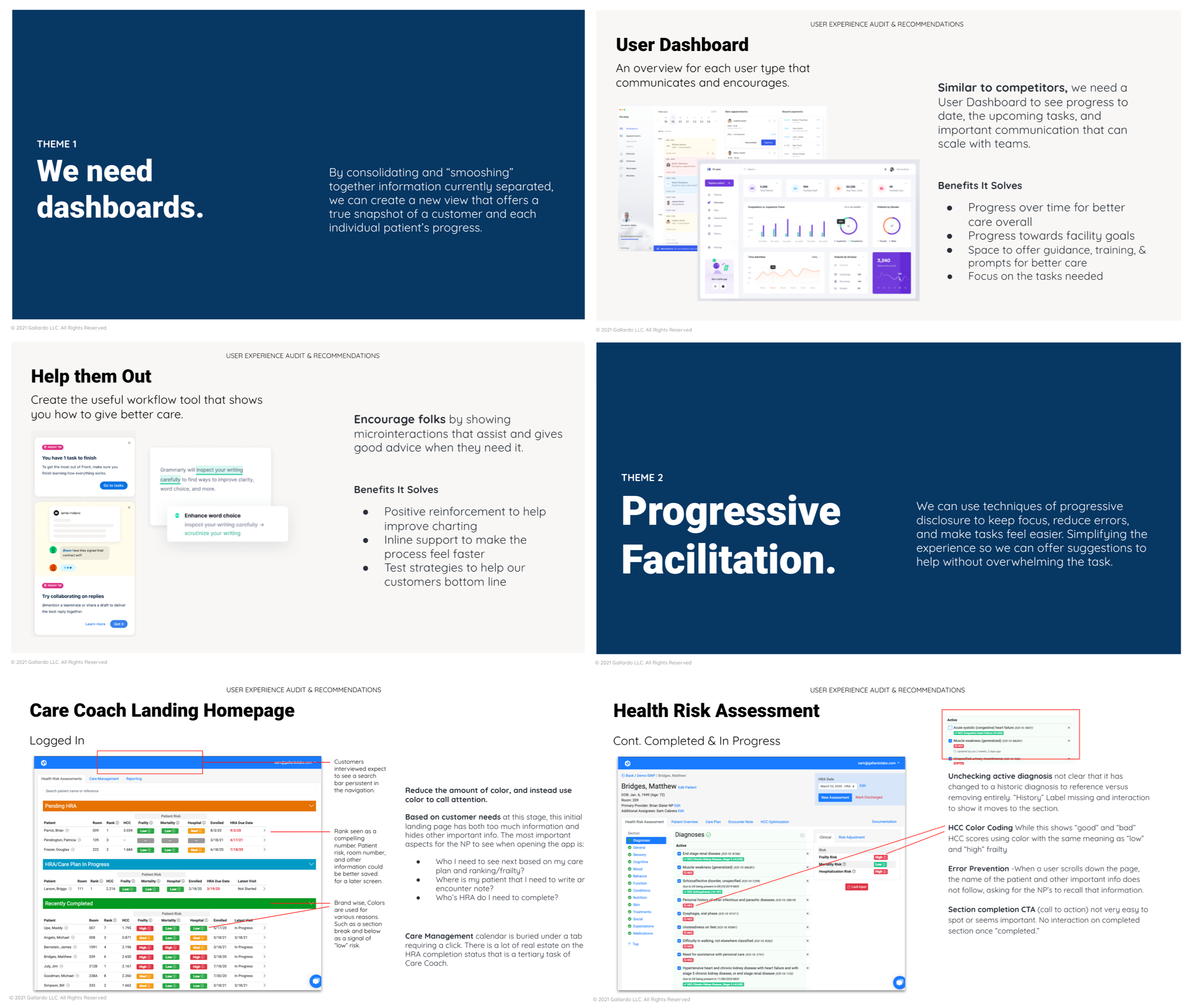 Deck images from UX audit.