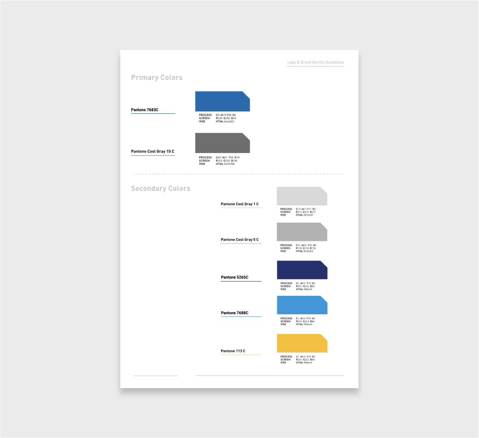 Primary color palette for delta