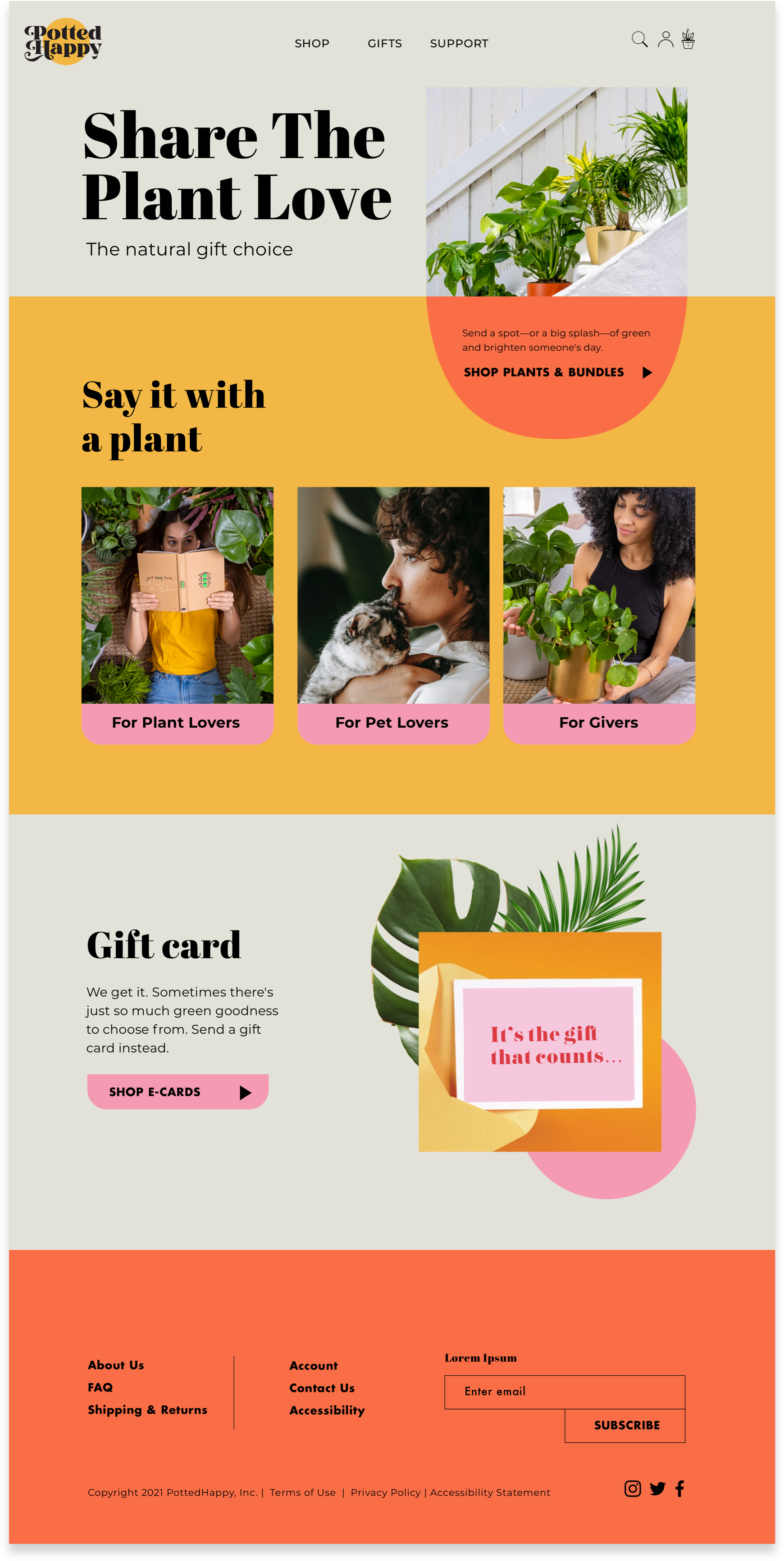 Share the plant love - Give a gift page
