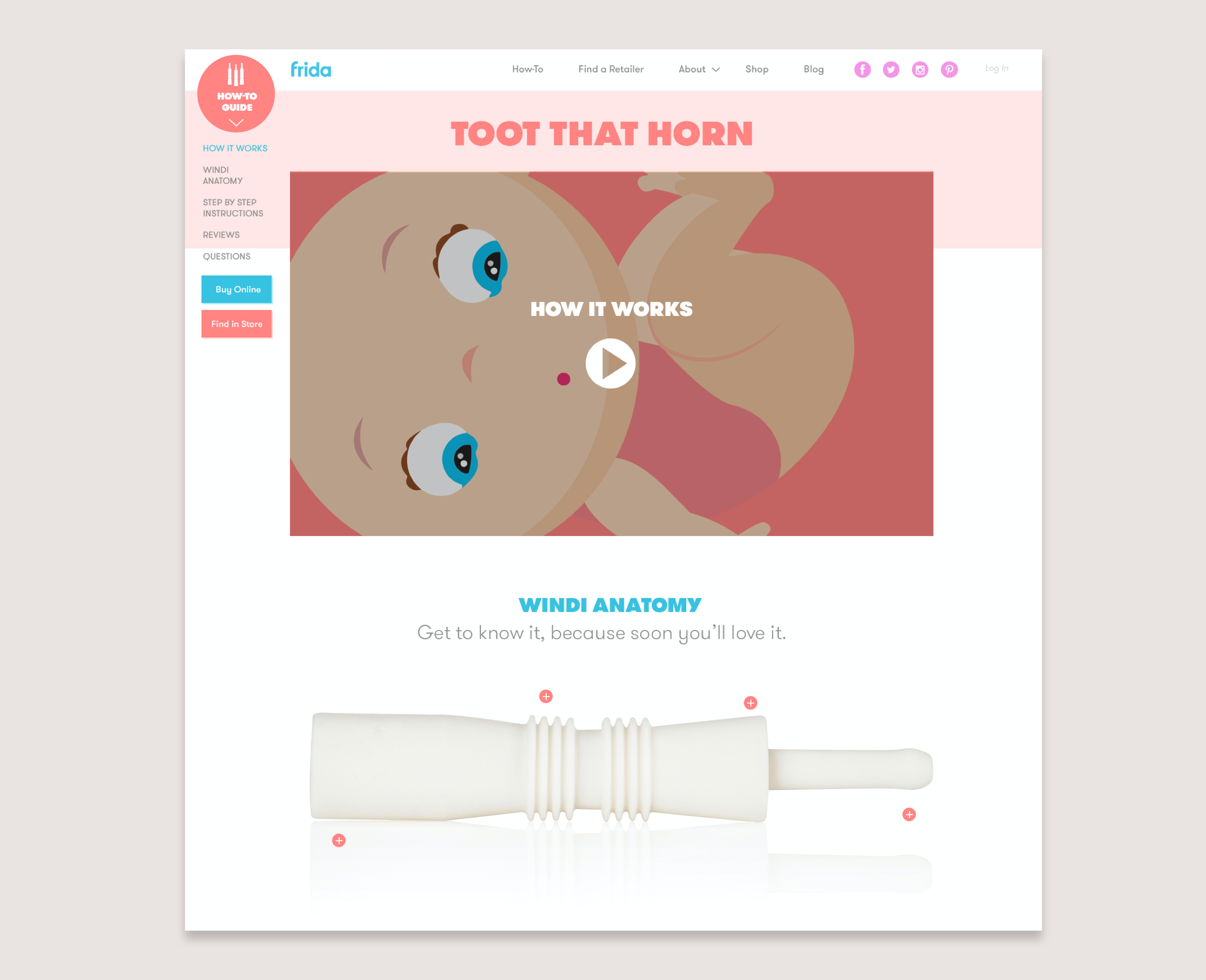 Toot that horn. Windi product details how-to page