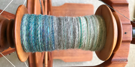 gradient dyed roving Aqua to Rust Baby Alpaca Combed Top Spinning Fiber