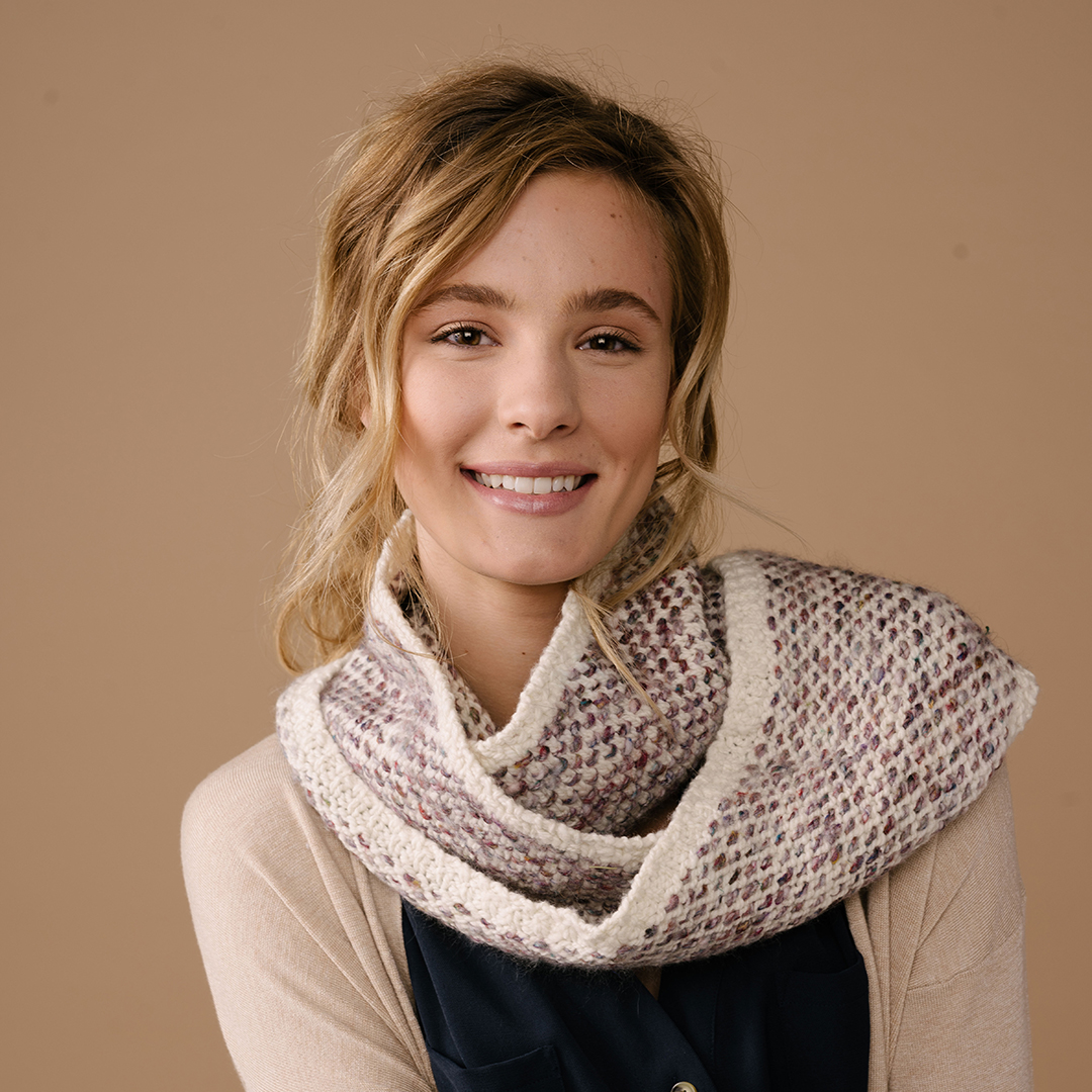 Homespun Barley Knit Scarf Infinity or Open-Ended matching beanie sold separately