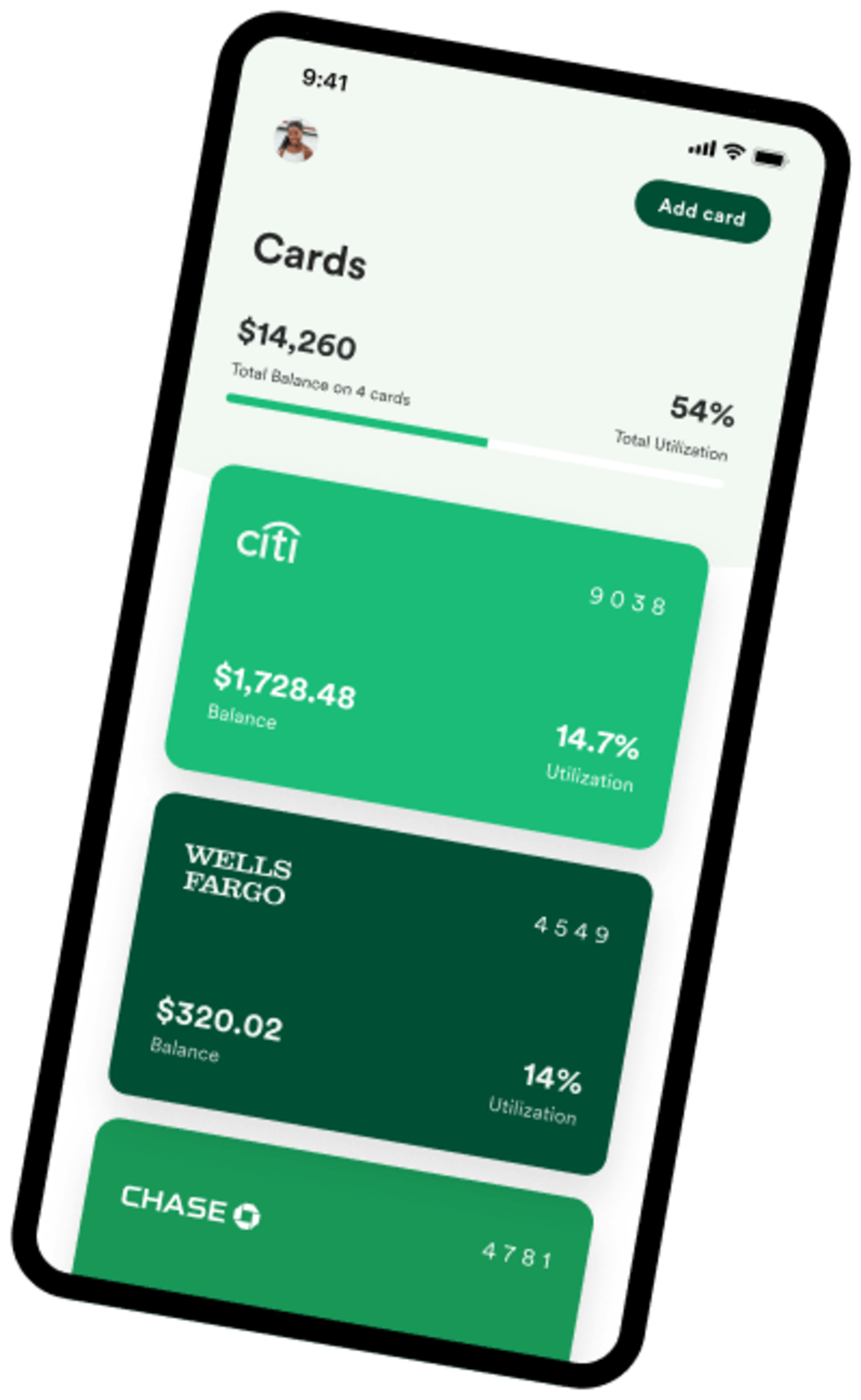 alt="All your credit cards in one place with Tally"