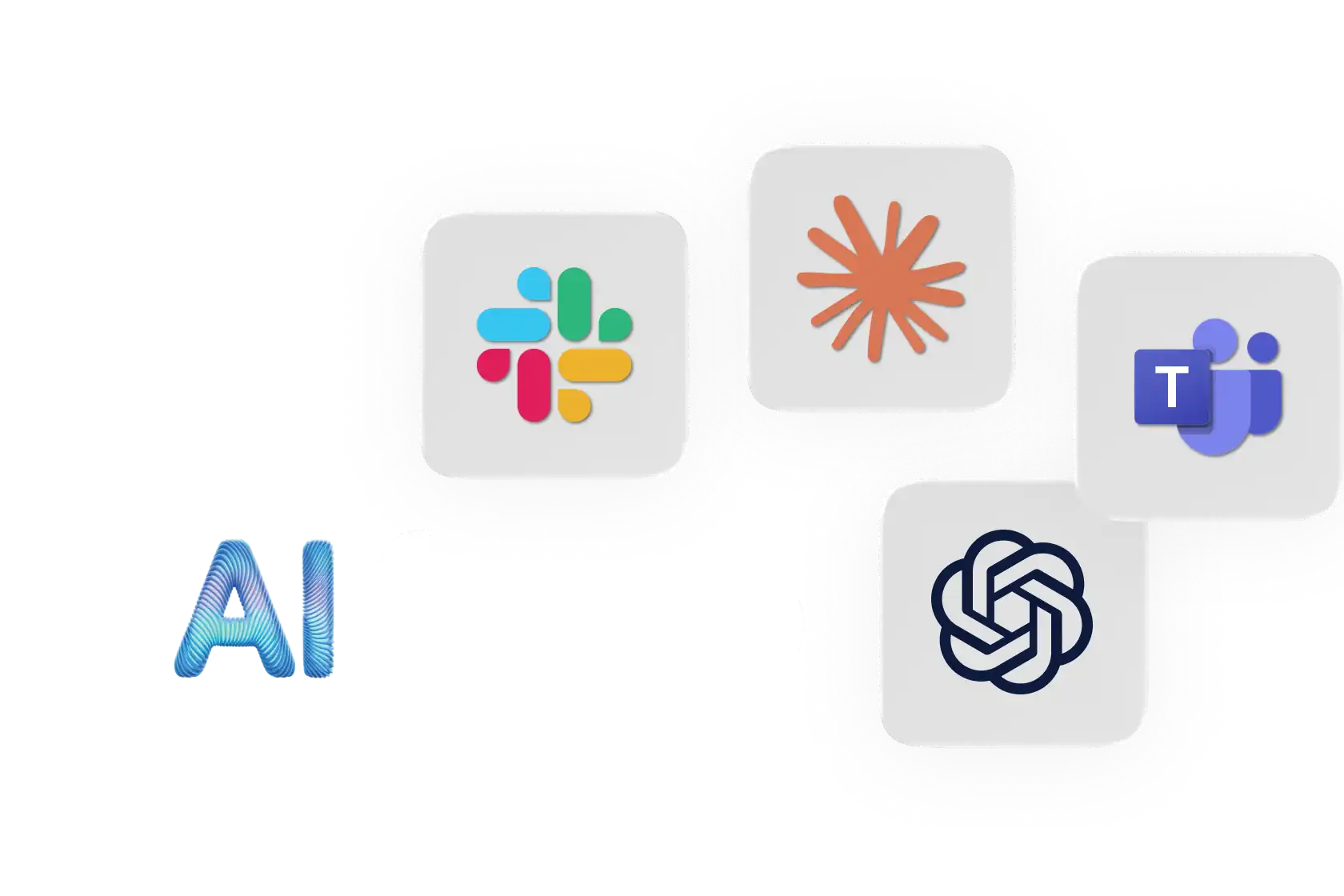An infographic of AIforce with logos Slack, OpenAI, Anthropic, and Teams