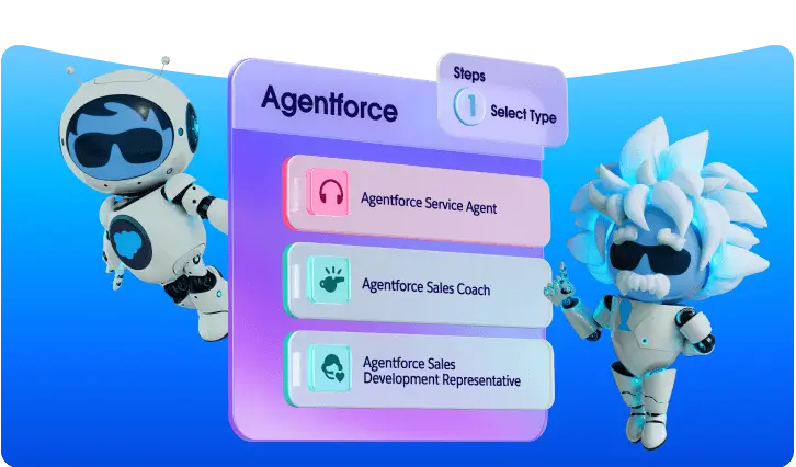 Astro and Einstein floating around an Agentforce screen