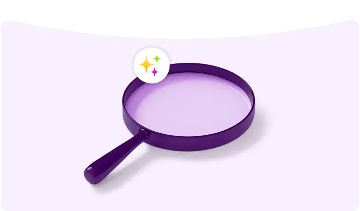 A magnifying glass with an AI symbol