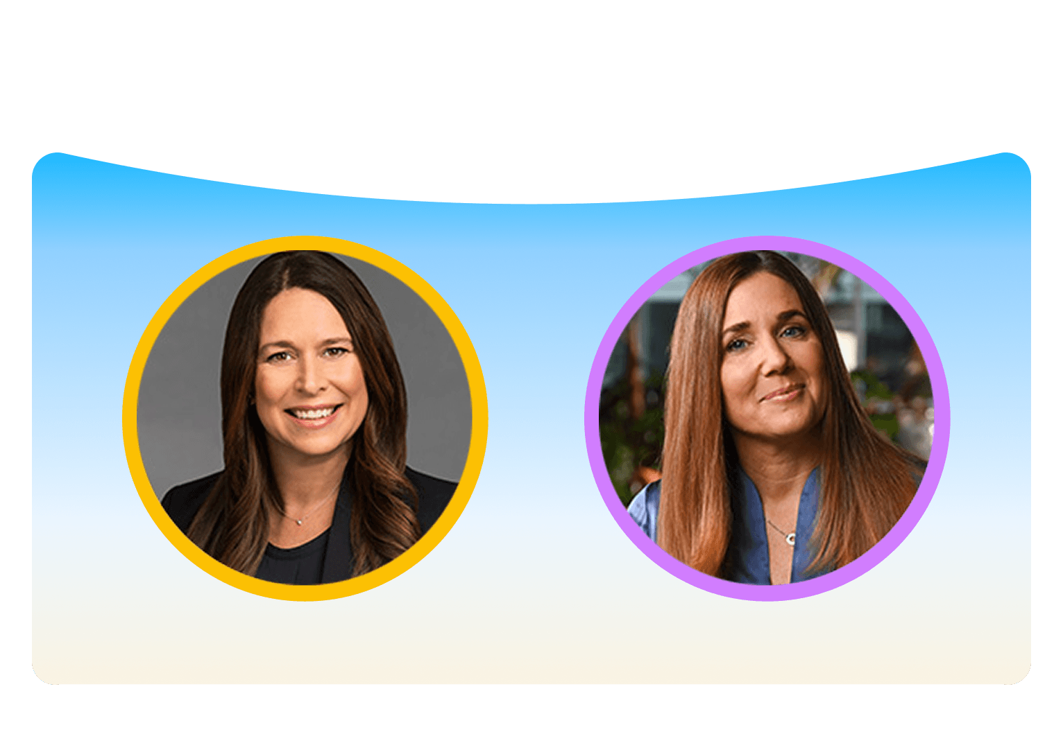 Portraits of two webinar leaders