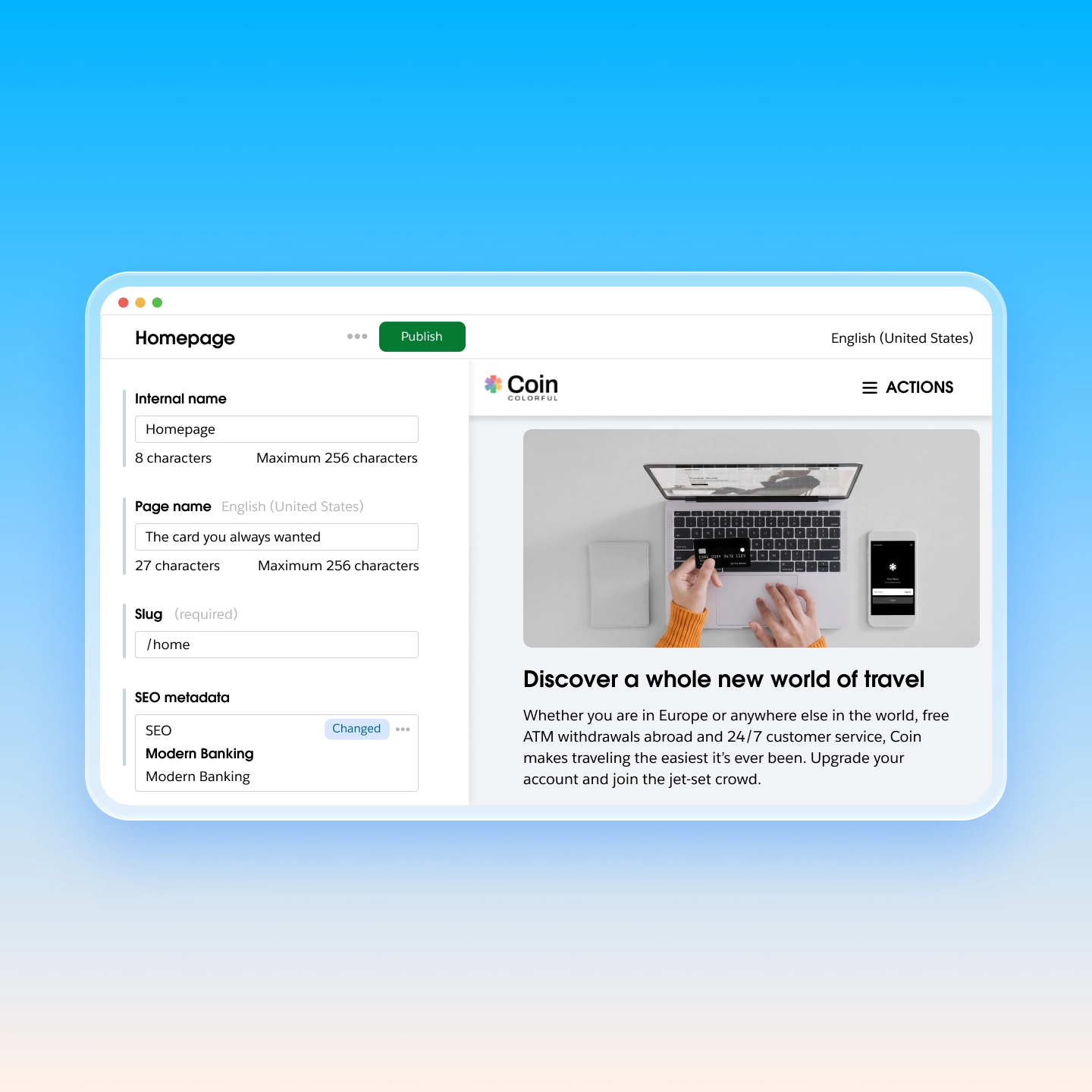 Stylized version of Contentful's editor
