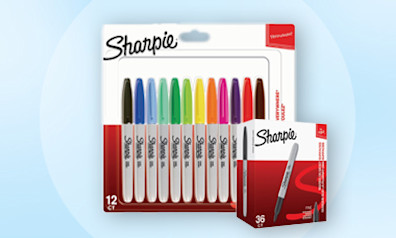 Free Pack Asst Sharpie With Box of 36 Black