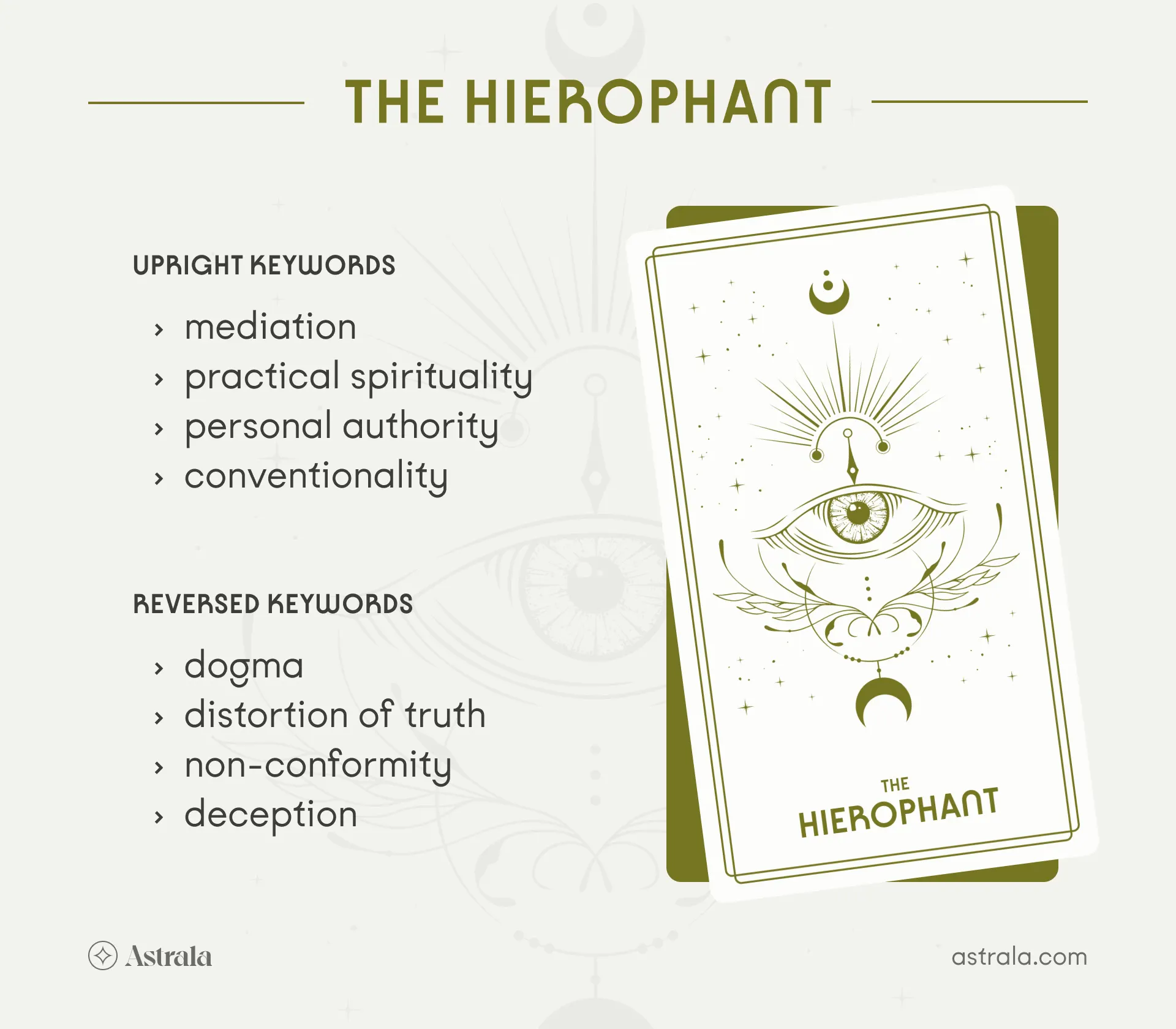 The Hierophant Tarot Card Upright and Reversed Keywords