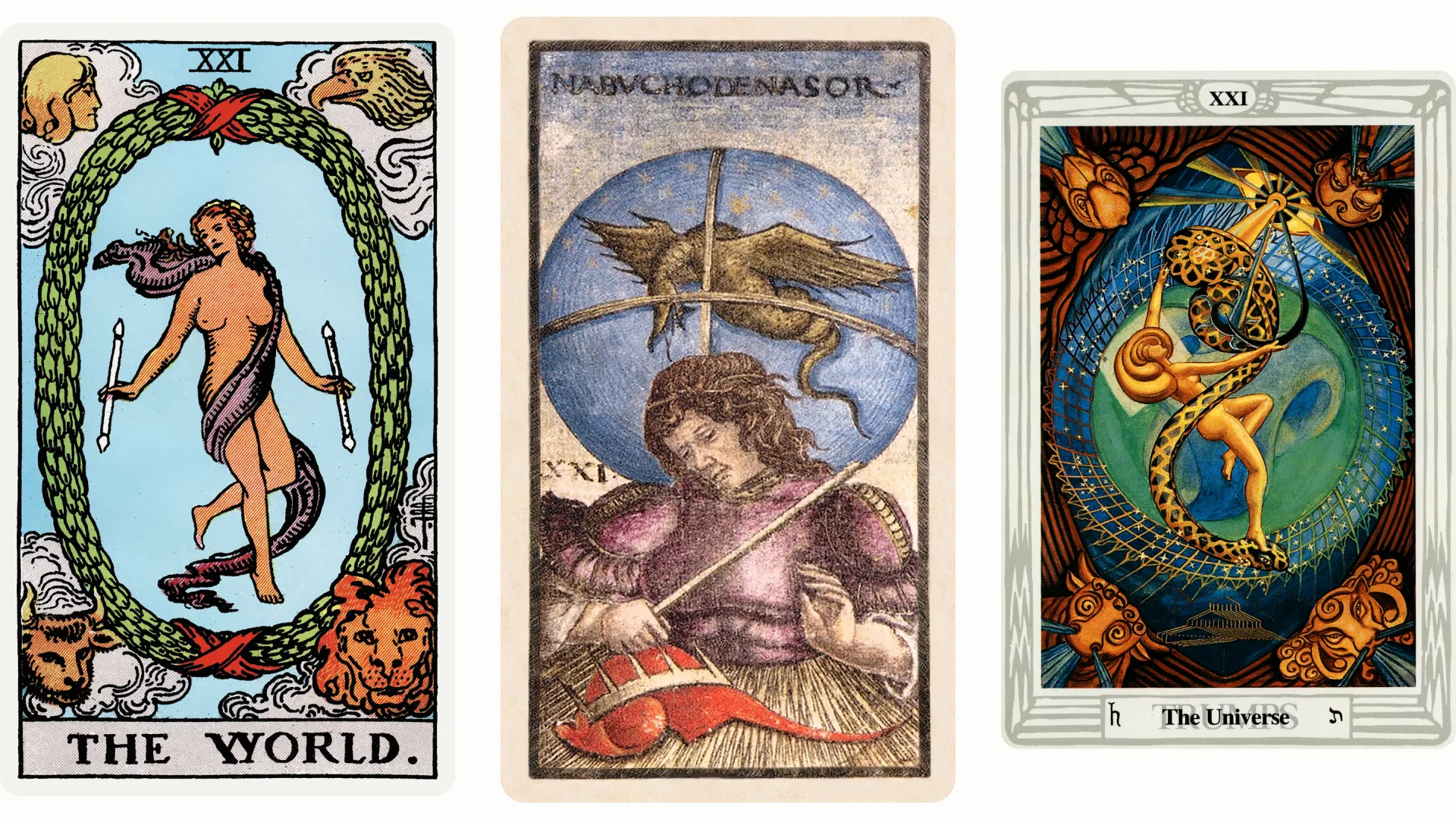 The World Tarot Card Variants: Rider Waite Smith, Sola Busca, and Thoth