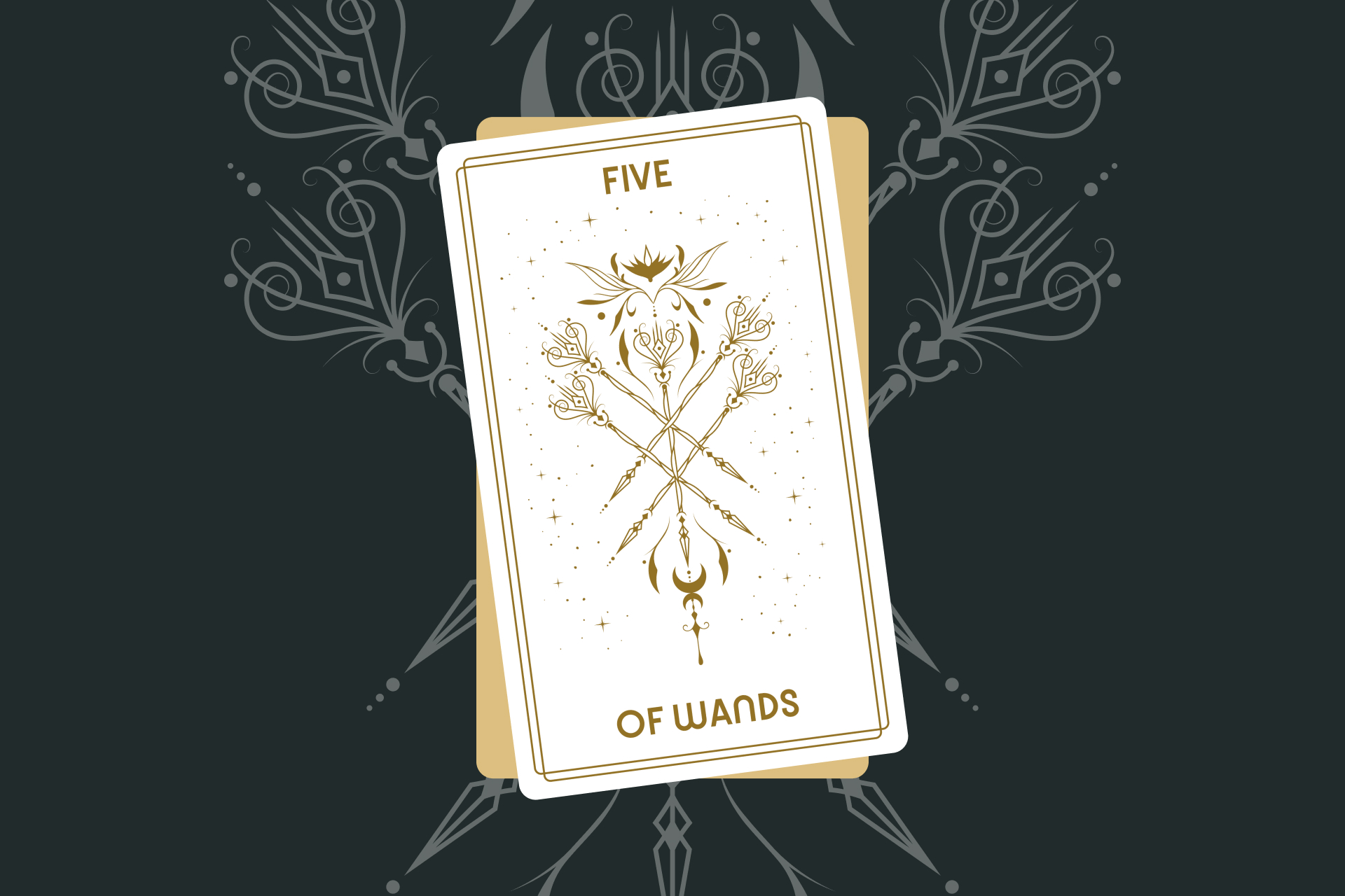 Five Of Wands Tarot Card Meaning And Keywords   Five Of Wands Tarot Card Minor Arcana 