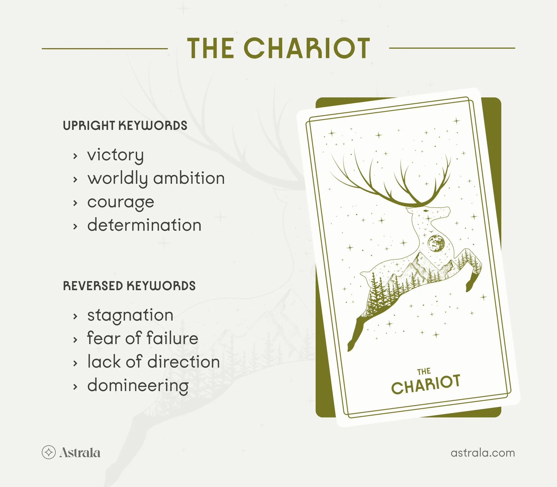 The Chariot Tarot Card Upright and Reversed Keywords