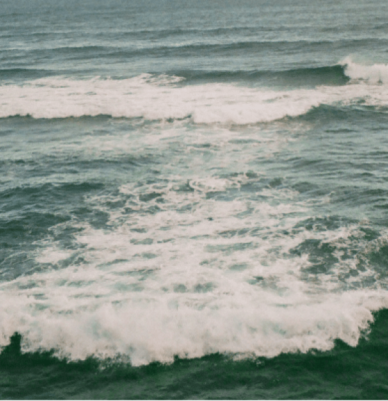 Waves rolling in on a beach