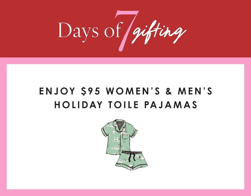 enjoy 95 holiday toile pajamas banner