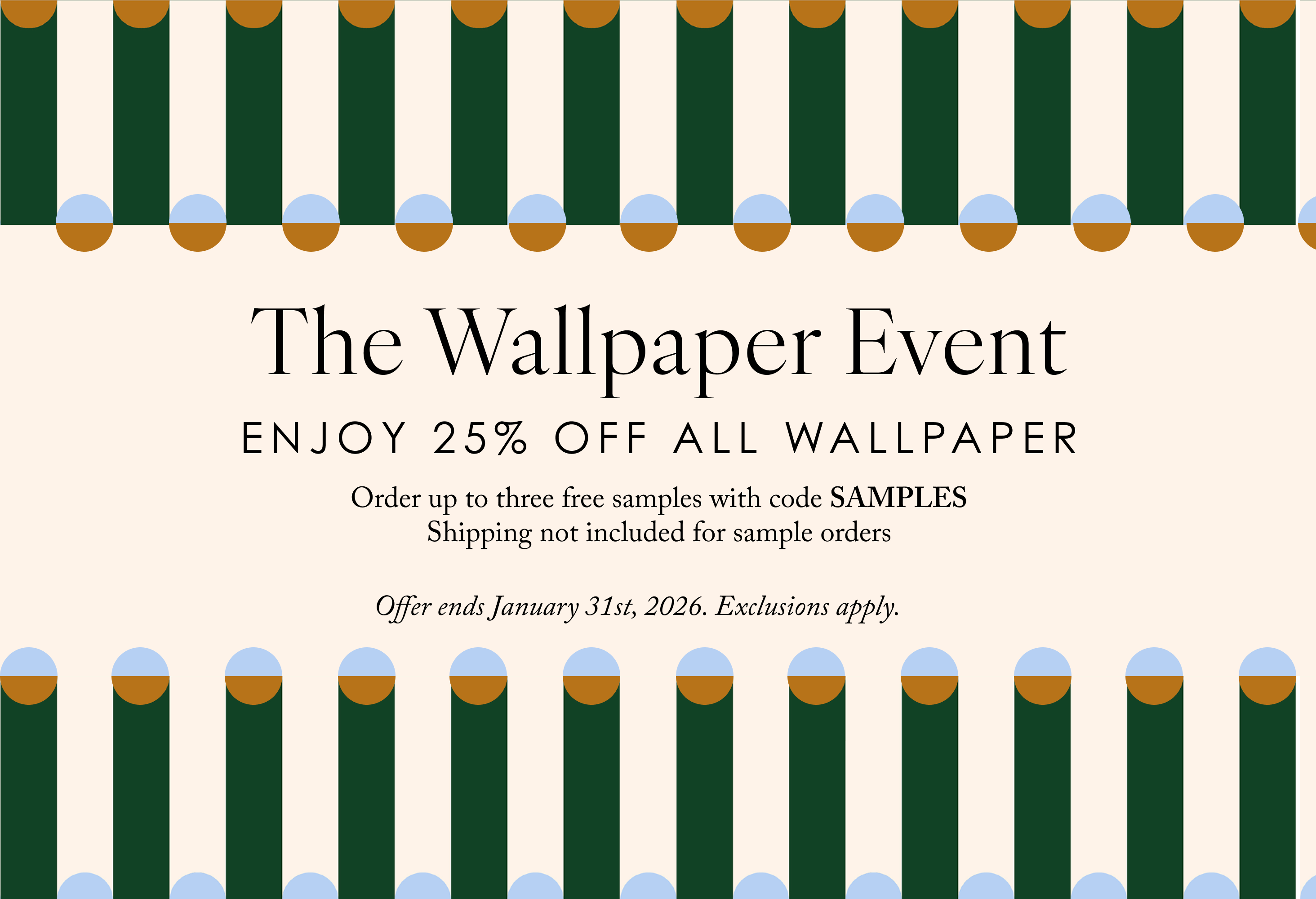 The Wallpaper Event - 25% off all wallpaper through January 31st