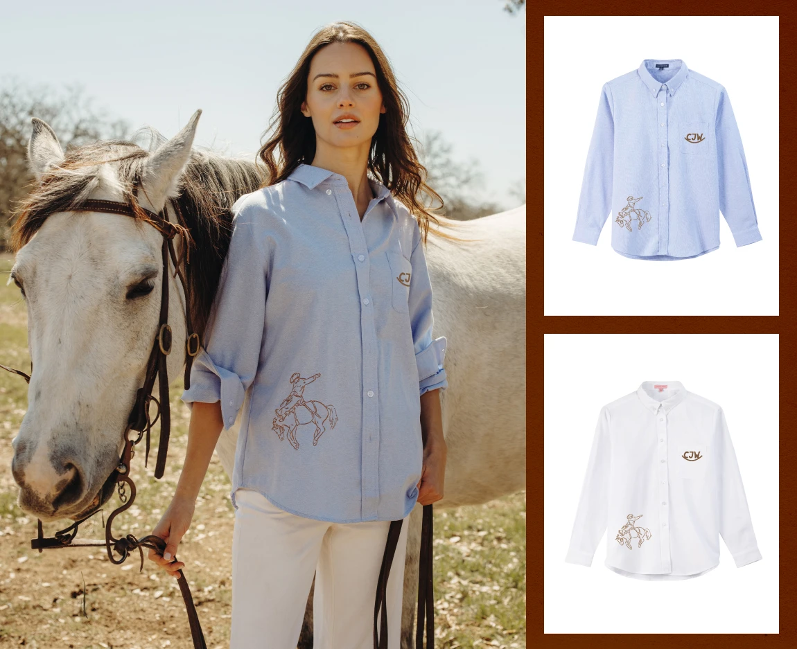 a woman wearing the ranch charlotte oxford