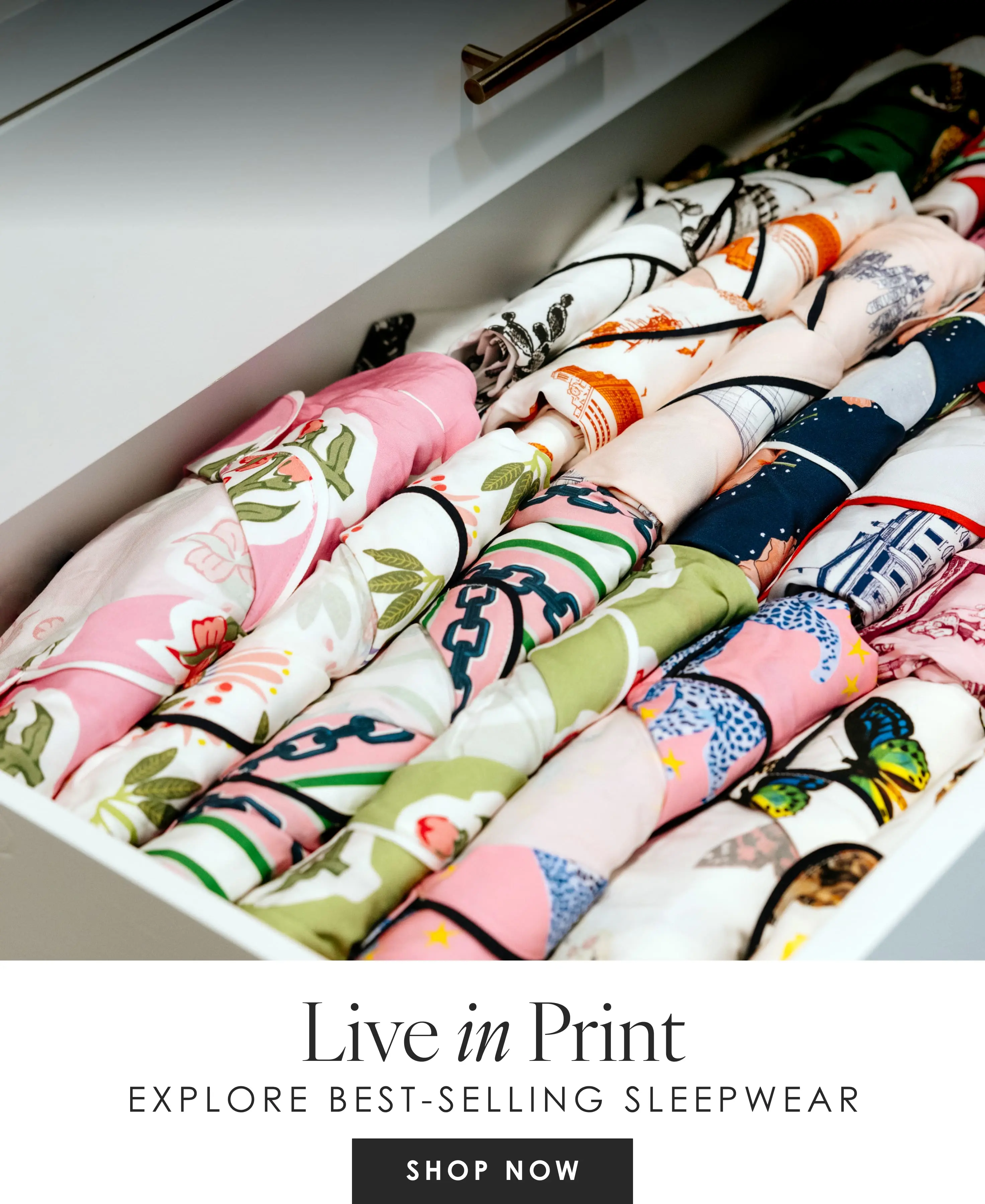 a drawer of katie kime sleepwear