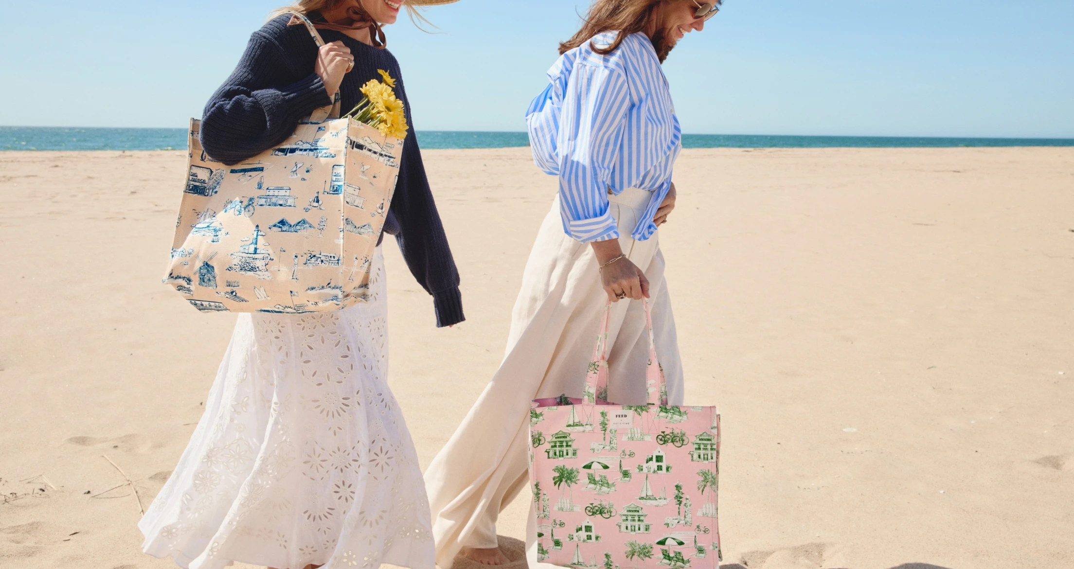 Katie Kime x FEED tote bags