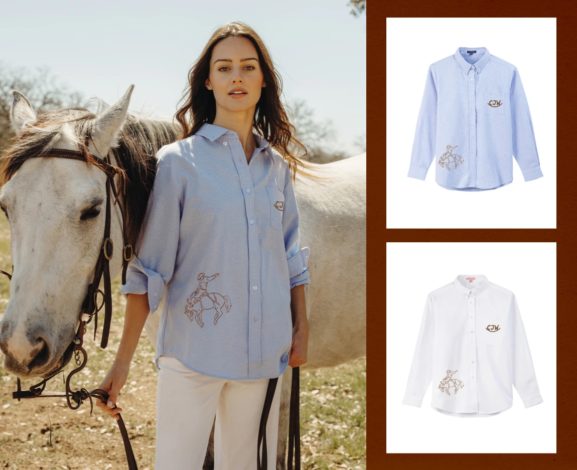 a woman wearing the ranch charlotte oxford