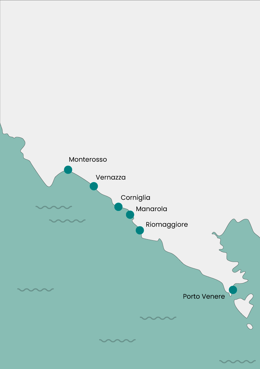 Cinque Terre Boat Tour Map