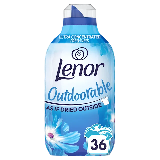 Lenor Outdoorable Fabric Conditioner, Ultra Concentrated Freshness, As If Dried Outside, 36 Washes, Blue Floral Design