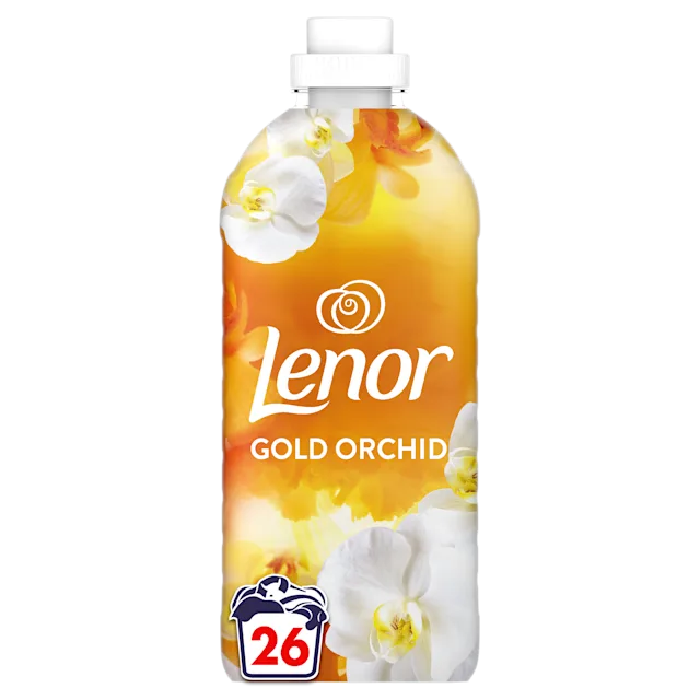 Lenor Gold Orchid Fabric Conditioner Bottle With Orchid Design