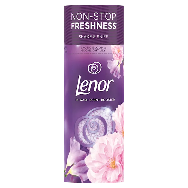 Lenor In-Wash Scent Booster, Non-Stop Freshness, Exotic Bloom & Moonlight Lily 176G Packshot