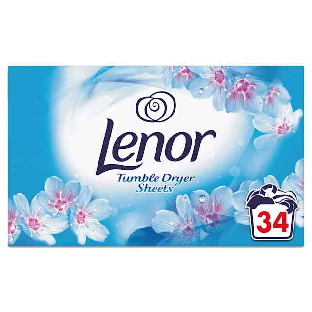 Lenor Spring Awakening Tumble Dryer Sheets, Floral Design, 34 Sheets
