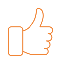 Thumbs-up icon with a stroke effect