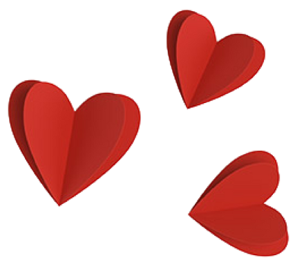 image graphic of three red hearts for mobile