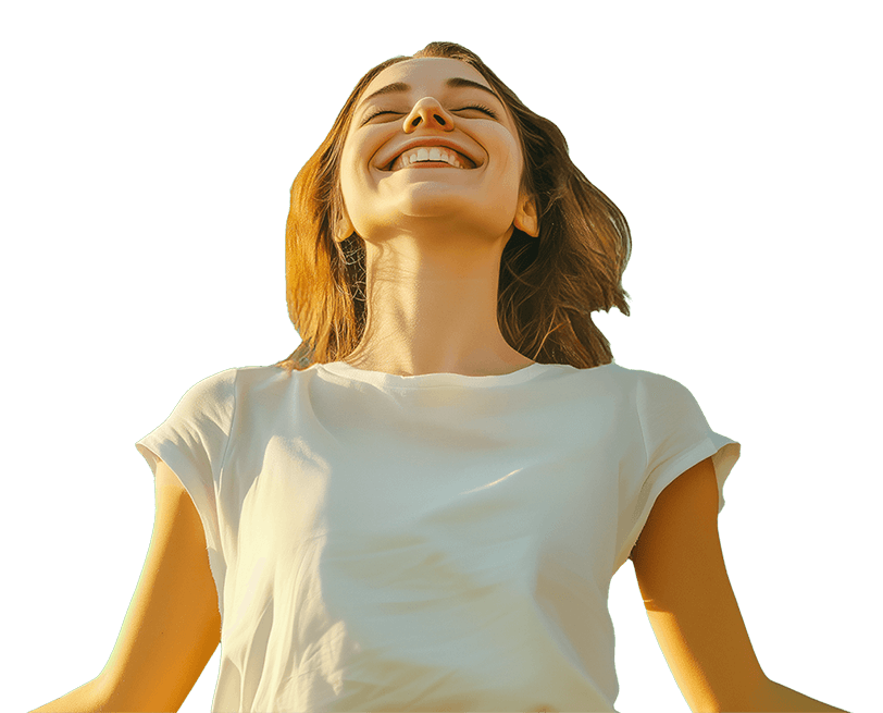 Relaxed Happy Woman Smiling
