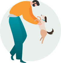 Person Playing with Dog