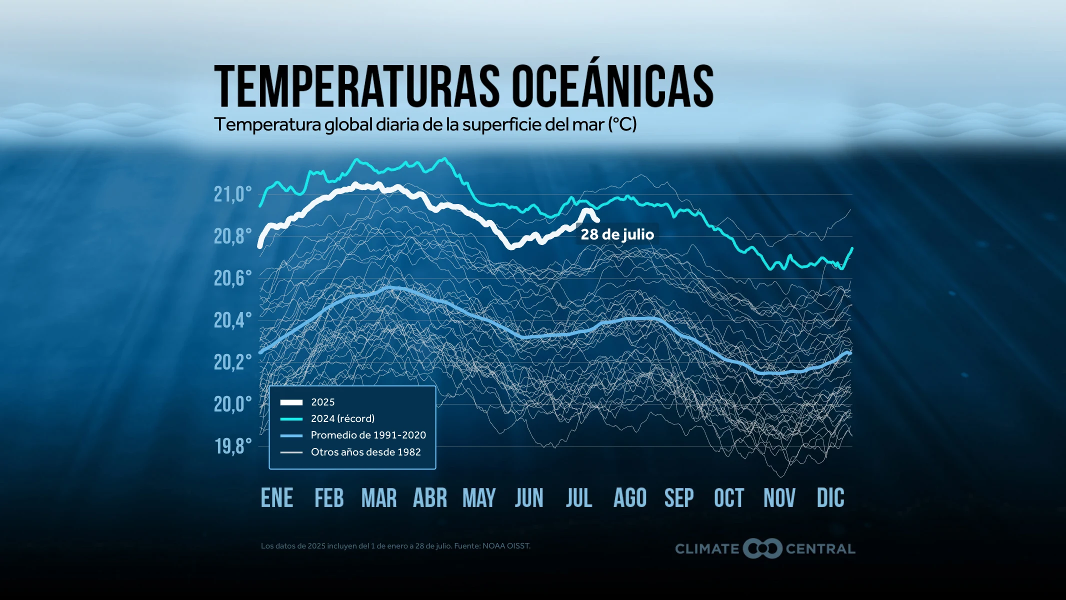 CM: Daily Global Sea Surface Temperatures 2025 (ES)