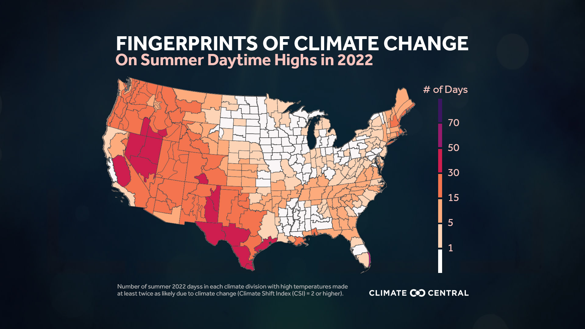 CM: Summer 2022 Days with maximum temperature CSI of 2+