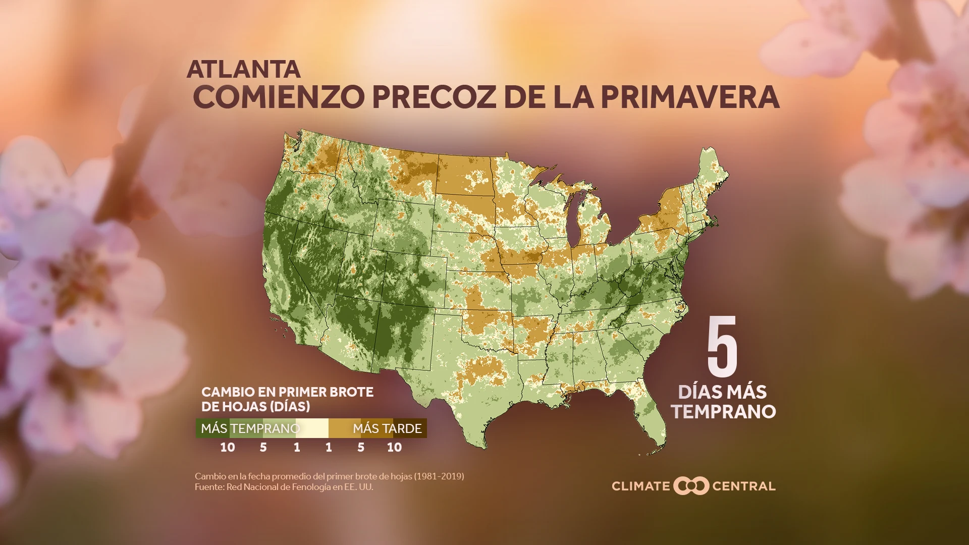 Local: Comienzo Precoz a la Primavera: Número de Días - Spring Coming Earlier (2020)