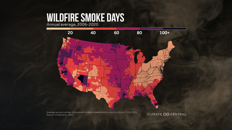 CM: Annual average wildfire smoke days 2023 (EN)