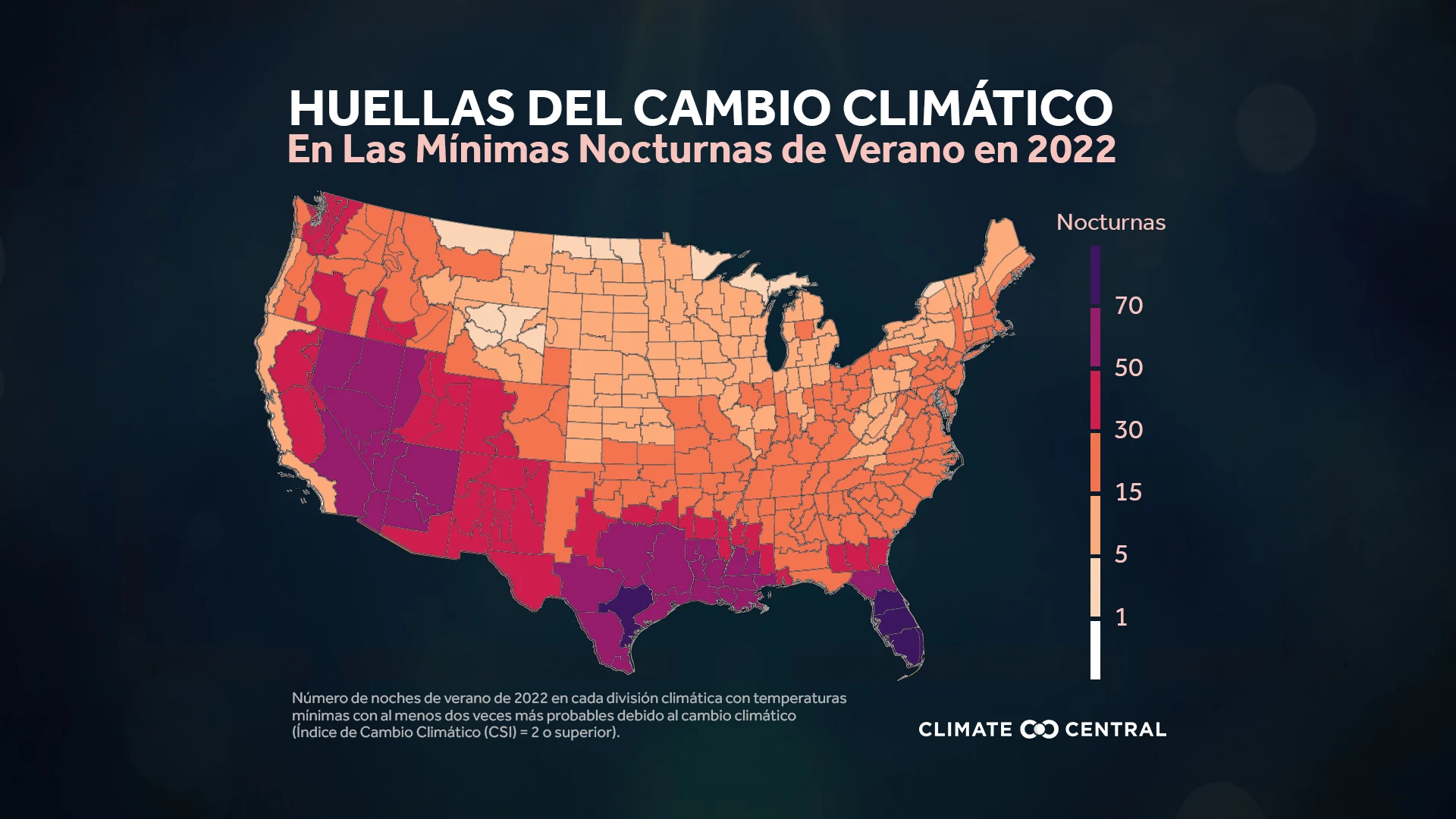 CM: Summer 2022 Days with minimum temperature CSI of 2+ (ES)