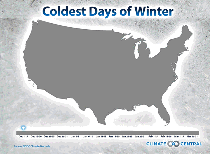 Find Out When the Coldest Day Usually Hits Your Town Climate Central