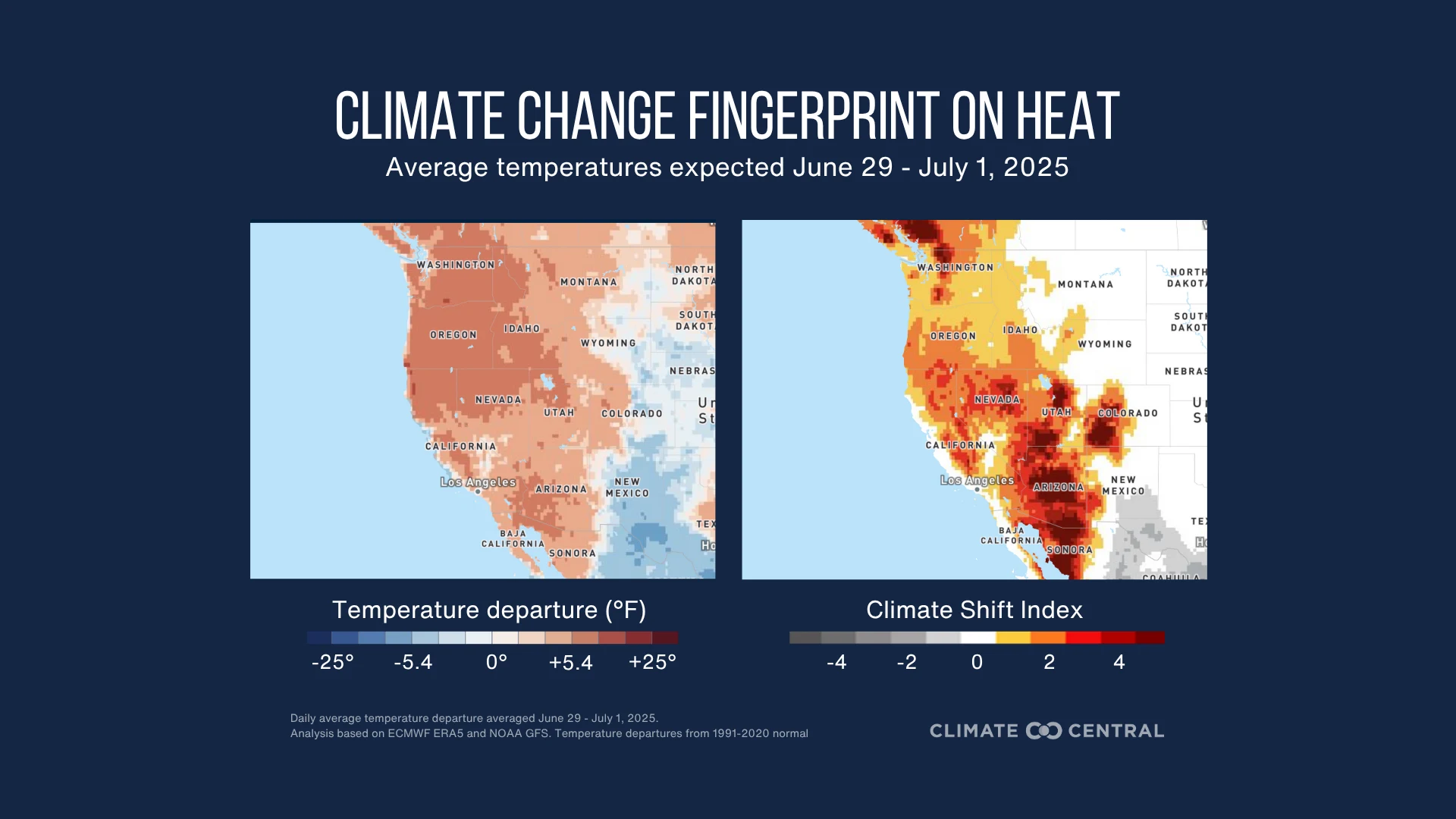 Climate Shift Index Alert: Climate change made western heat five times more likely 2025